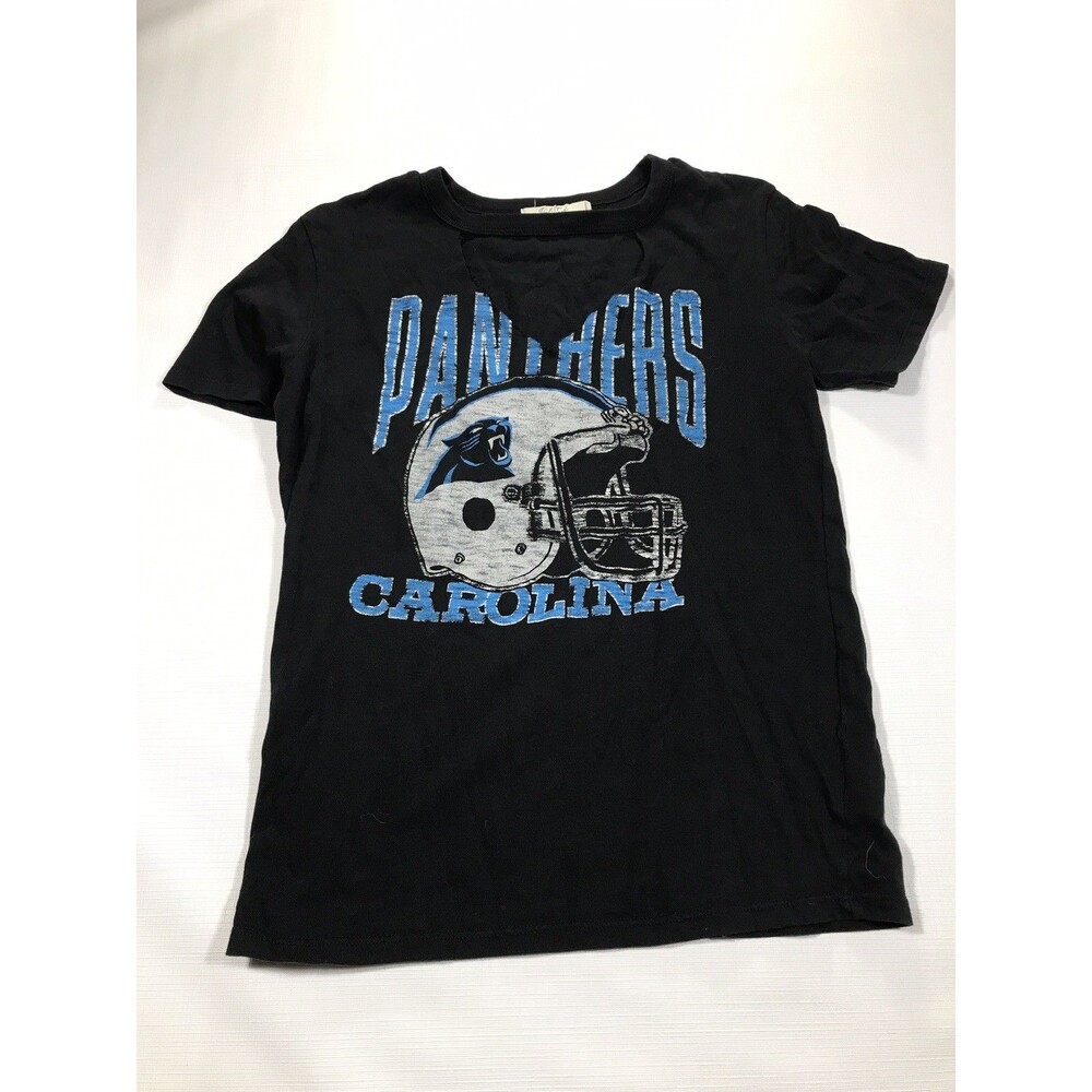 Carolina Panthers Football Short Sleeve Neck Cutout Women's Size M Junk Food